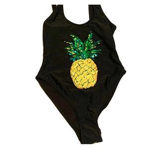 Misguided pineapple one piece swimsuit